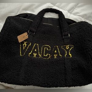Fuzzy duffle bag